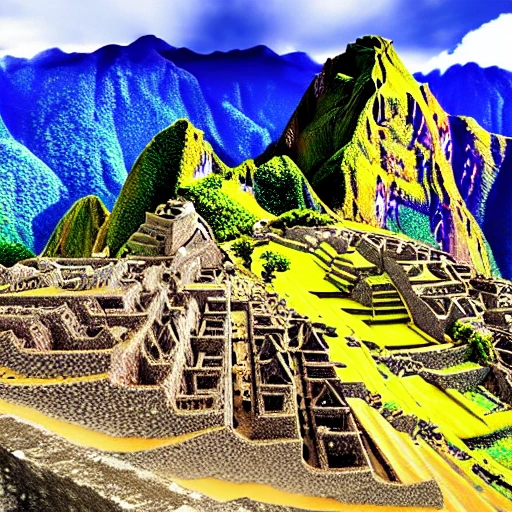 A realistic beautiful machupichu, 4k resolution, hyper detailed