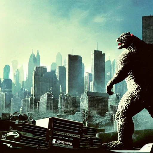 The inaudibles DJ stomping over a mega city like Godzilla 