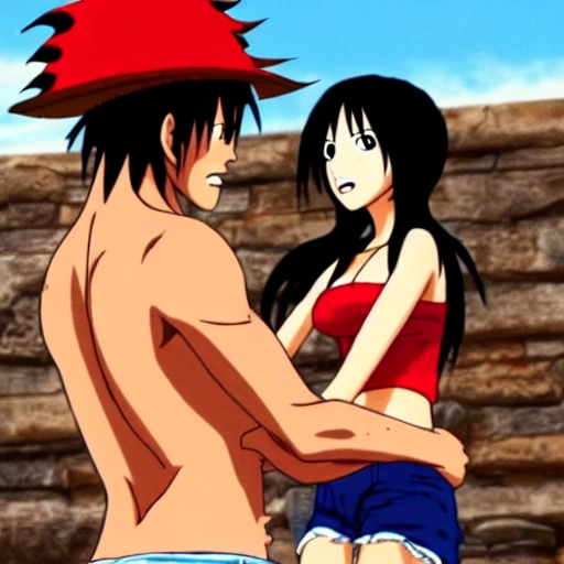 Monkey D luffy is fighting with Tifa lockhart
Tifa is a beautiful girl.