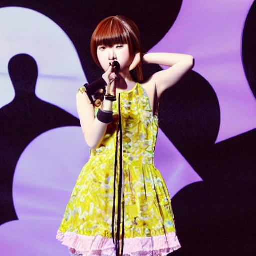 Hojo Karen is wearing a cute live performance dress.