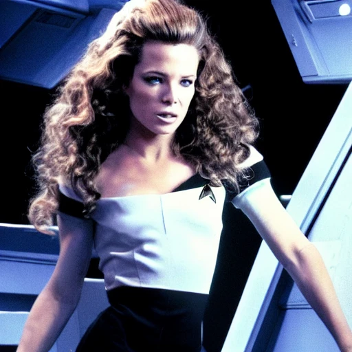 [ full body shot] A spunky vivacious young woman, on deck of the starship A spunky vivacious young woman, on deck of the starship enterprise, with curly bouncy long blond hair, with body of ,Kate-Beckinsale, hauntingly beautiful symmetrical face with hypnotic deep dark blue eyes, in translucent micro sheer skirt, star trek Enterprise, red stiletto high heels thigh high stockings, symmetrical eyes, legs open, beautiful symmetrical face, revealing chest open sheer translucent shirt, cherry red full lips + sheer short translucent shear micro mini skirt with open sides, Photorealistic  of a beautiful woman. Photograph, Hyper realistic, Photorealistic, Photorealism,body symmetrical anatomy.zoomed out, full body ,photorealistic skin f 5.6 + 85mm , extremely detailed,maximum texture ,maximum details,dramatic clair obscur, ultra-realistic, soft shadows RHADS, low angle shot, cinematic lighting, with curly bouncy long blond hair, with body of ,Kate-Beckinsale, hauntingly beautiful symmetrical face with hypnotic deep dark blue eyes, in translucent micro sheer skirt, star trek Enterprise, red stiletto high heels thigh high stockings, symmetrical eyes, legs open, beautiful symmetrical face, revealing chest open sheer translucent shirt, cherry red full lips + sheer short translucent sheer micro mini skirt with open sides, ---v 4 - s 1000 

