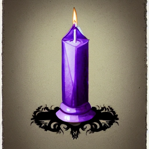 book illustration, of (Purple Candle), concept, d & d, high fantasy, detailed, digital art, artstation, smooth, sharp focus, fantasy, intricate, elegant, highly detailed, digital painting, isometric, concept art, illustration, artstation trending, pixiv, deviantart, (((!!!solid background!!!!))), (((white background))), (((transparent background))), Water Color