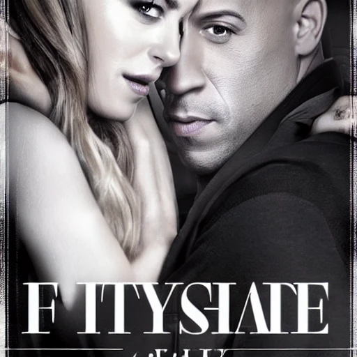 fifty shades of grey novel cover with vin diesel and carmen electra, Anonymous as quagmire, award winning creature photography, extremely detailed, artstation, 8 k, sensual lighting, incredible art, wlop, artgerm