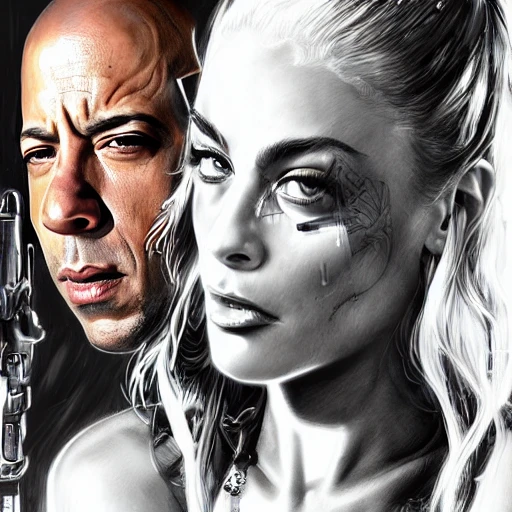 carmen electra choking vin diesel, face to face, concept art, cyberpunk illustration, intricate, highly detailed 8 k, smooth, matte, sharp focus, rim light, cyberpunk, beautiful and aesthetic shape of face and body, artgerm, artstation, art by gharliera and rinotuna and junpei
