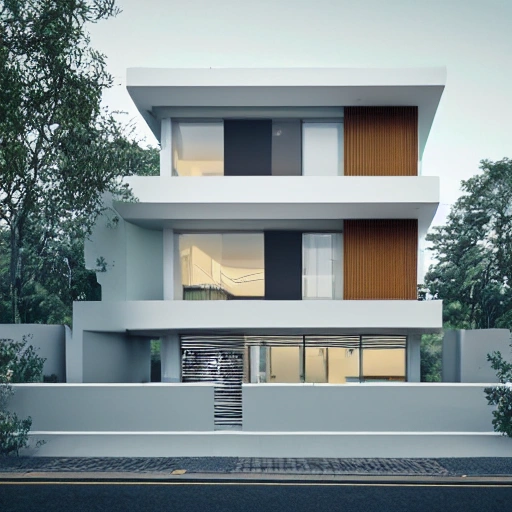 a beautiful flat 2 dimensional illustration of a cross section of a house, view from the side, blueprint, minimalism, featured on dribble, unique architecture, dynamic composition