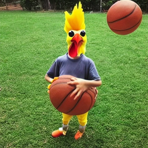 chicken play basketball, Trippy