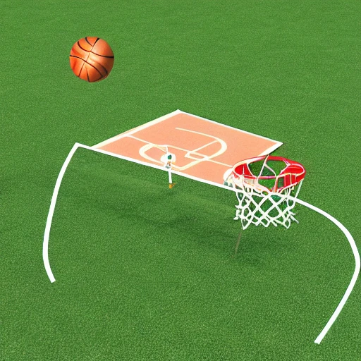 chicken play basketball, 3D