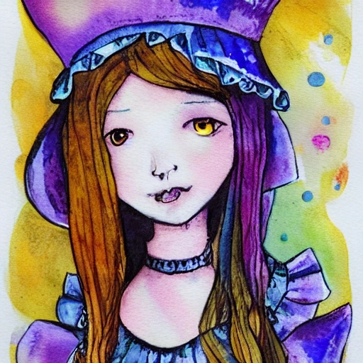 a beautiful girl in wonderland, Water Color