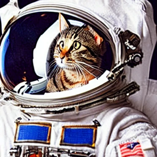 a cat as astronaut in space