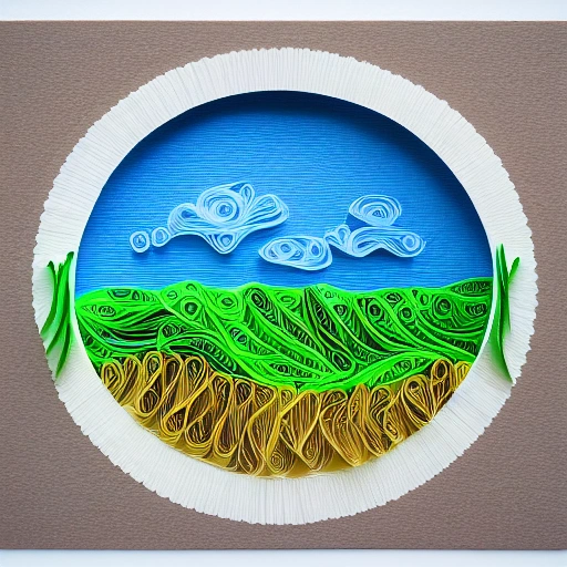 grassland environment, paper cut art, paper quilling, very detailed, 8k, behance, width: 1920, height: 1080