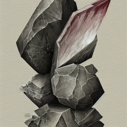 book illustration of (a stone sharp flint piece), concept, d & d, high fantasy, detailed, digital art, artstation, smooth, sharp focus, fantasy, intricate, elegant, highly detailed, digital painting, concept art, illustration, artstation trending, pixiv, deviantart, (((white background))), Water Color