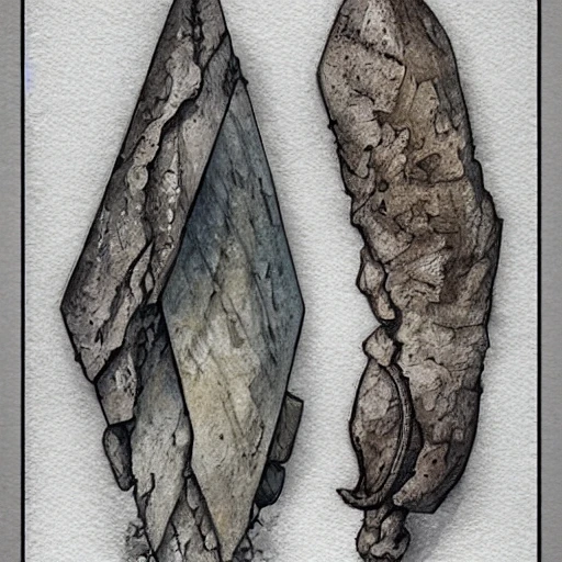 book illustration of (a stone sharp flint piece), concept, d & d, high fantasy, detailed, digital art, artstation, smooth, sharp focus, fantasy, intricate, elegant, highly detailed, digital painting, concept art, illustration, artstation trending, pixiv, deviantart, (((white background))), Water Color