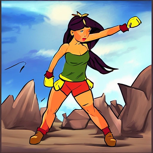 , Cartoon, avatar , fighter, girl
