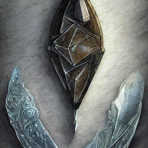 book illustration of (a stone sharp flint piece, holy crest), concept, d & d, high fantasy, detailed, digital art, artstation, smooth, sharp focus, fantasy, intricate, elegant, highly detailed, digital painting, concept art, illustration, artstation trending, pixiv, deviantart, (((white background))), Water Color