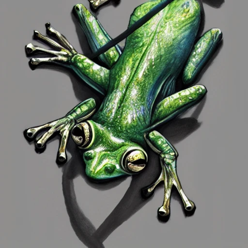 book illustration of (a piece of frog leg ), concept, d & d, hig