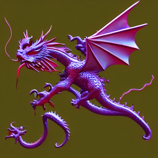flying dragon, 3D, Trippy, 