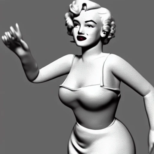 3d rendering,  Marilyn Monroe action figure