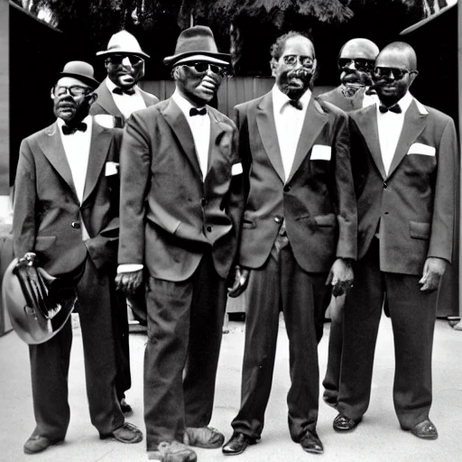 old black jazz band looking cool