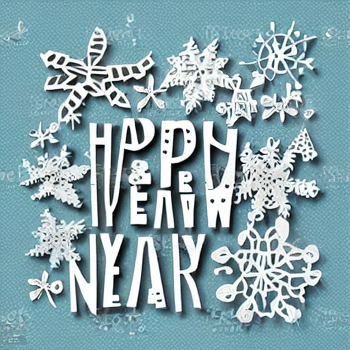 paper cut craft,  paper cut illustration, Happy New Year message