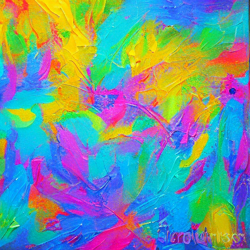 you make me feel like dancing, a beautiful abstract colorful impasto organic painting