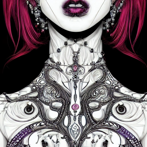  choker and luxurious necklaces, slender and slim, perfect naked breast, detailed eyes, coherent symmetrical face, digital art, perfect anatomy, hyper detailed, highly intricate, rim lighting, sharp focus, 8k resolution wallpaper, smooth, denoise