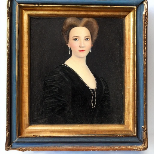 Portrait of a lady with a black dress, realistic 