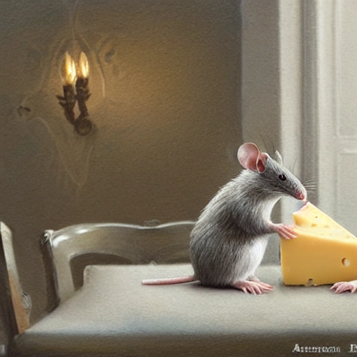 cute scene, a cultivated gray mouse enjoying a piece of cheese and a glass of whine sitting in a historic chair in an old French residential house,  intricate, highly detailed, artstation, concept art, smooth, sharp focus, natural lighting, art by artgerm and greg rutkowski, 3D, characters