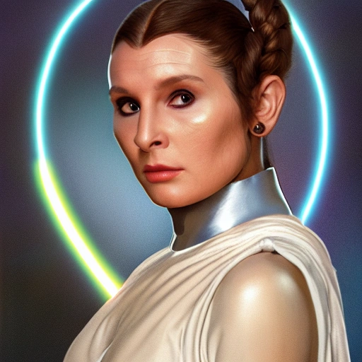 mdjrny-v4 style portrait photograph of Nancy Kovack as Princess Leia , young beautiful blonde swedish woman, slave outfit, ultra realistic, concept art, elegant, ((intricate)), ((highly detailed)), (((depth of field))), ((professionally color graded)), 8k, art by artgerm and greg rutkowski and alphonse mucha