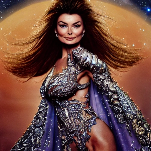 Paulina Porizkova as space princess, ornate jewelry, ultra realistic, concept art, elegant, ((intricate)), ((highly detailed)), (((depth of field))), ((professionally color graded)), detailed eyes, coherent symmetrical face, slender and slim, big flowing hair, perfect naked breast, digital art, perfect anatomy, hyper detailed, highly intricate, concept art, award winning photograph, rim lighting, sharp focus, 8k resolution wallpaper, smooth, denoise, art by artgerm and greg rutkowski and alphonse mucha, 3D