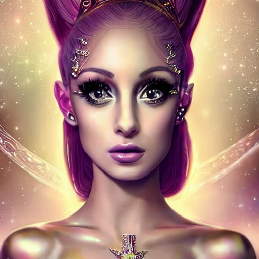 Arianna Grande as a space princess, ornate jewelry, ultra realistic, concept art, elegant, ((intricate)), ((highly detailed)), (((depth of field))), ((professionally color graded)), detailed eyes, coherent symmetrical face, slender and slim, perfect naked breast, digital art, perfect anatomy, hyper detailed, highly intricate, concept art, award winning photograph, rim lighting, sharp focus, 8k resolution wallpaper, smooth, denoise, art by artgerm and greg rutkowski and alphonse mucha