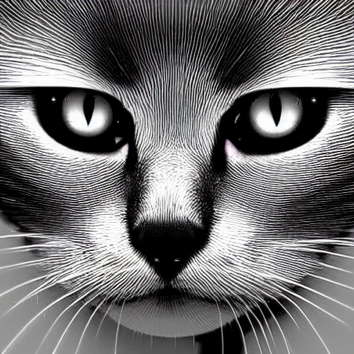 digital art 3-d optical illusion of a cat