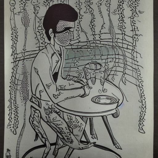 a man steering macrogol in a glass of water for his girlfriend, detailed and intricate , Trippy