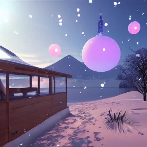 celebrate new years day with samsung, A vision of paradise, Unreal Engine, SAMSUNG Style, winter, snow