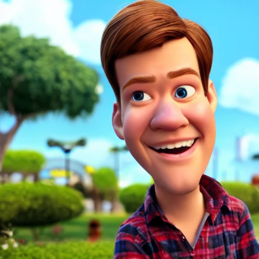 screenshot of Christopher R McGuire in a pixar movie. 3 d rendering. unreal engine. amazing likeness. very detailed. cartoon caricature. , 3D