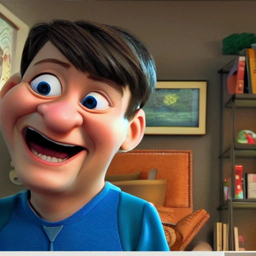 screenshot of Christopher R McGuire in a pixar movie. 3 d rendering. unreal engine. amazing likeness. very detailed. cartoon caricature. , 3D