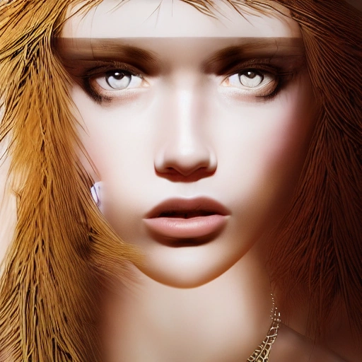 hyper realistic portrait of sexy girl, having a feather cap, a choker and luxurious necklaces, slender and slim, perfect naked breast, detailed eyes, coherent symmetrical face, digital art, perfect anatomy, hyper detailed, highly intricate, concept art, award winning photograph, rim lighting, sharp focus, 8k resolution wallpaper, smooth, denoise