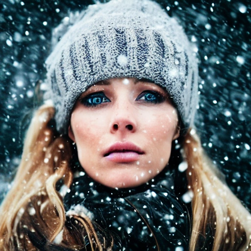 professional portrait photograph of a gorgeous Norwegian girl in winter clothing with long wavy blonde hair, ((sultry flirty look)), freckles, beautiful symmetrical face, cute natural makeup, wearing elegant winter fashion clothing, ((standing outside in snowy city street)), stunning modern urban upscale environment, ultra realistic, concept art, elegant, highly detailed, intricate, sharp focus, depth of field, f/1.8, 85mm, medium shot, mid shot, (centered image composition), (professionally color graded), ((bright soft diffused light)), volumetric fog, trending on instagram, trending on tumblr, hdr 4k, 8k