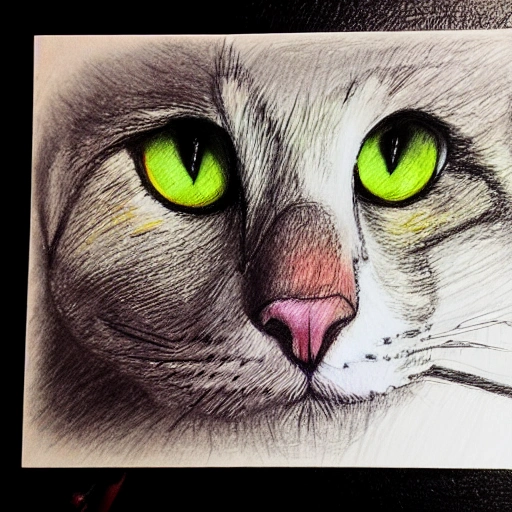 Cat Color Pencil Drawing Michelle 15