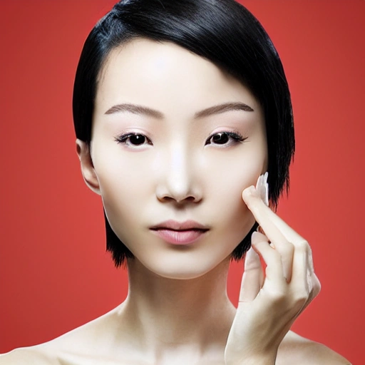 A stunning, Chinese woman with a head of glossy, short hair, captured in the act of removing her eyeglasses. Despite the temporary hindrance of her eyewear, her refined facial features are clearly visible, including her delicate, porcelain skin, her defined cheekbones, and her full, rosy lips. She has a slender, athletic build, and exudes a sense of confidence and poise, even as she performs a seemingly mundane task. As she removes her glasses, one can't help but wonder what captivating sights she has in store.