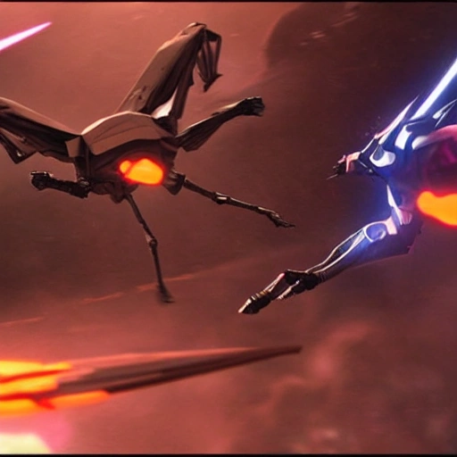 Rog3r the battle droid becoming sentient and then he gets run over by a flying spaceship