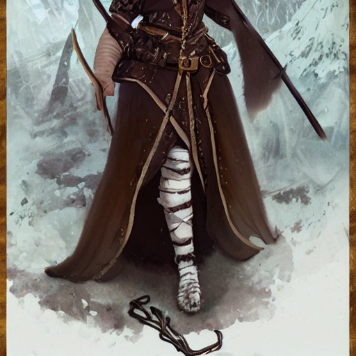 louhi from kalevala, full body portrait, visible face, female witch, fantasy dark mage, magic, long black hair, light brown skin, 65 years old, northern european tribe leader,  medieval winter clothing, wearing magic amulets, wearing jewelry, simple background, trending on artstation, pixiv, fantasy videogame concept art, sharp focus