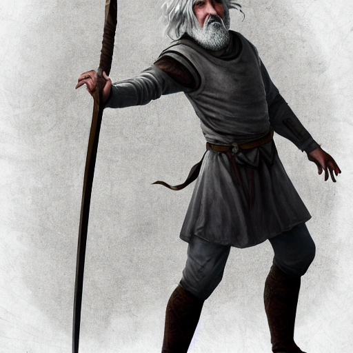 Väinämöinen from Kalevala, holding a sword, knows magic, fightin ...