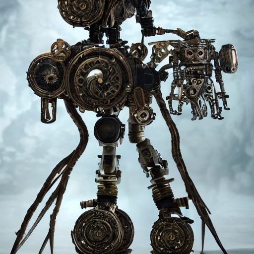 A screengrab from movie set "neverending story" , studio photography of an Old steampunk robot ,garden goddess, trending on artstation, sharp focus, studio photo, intricate details, highly detailed, 