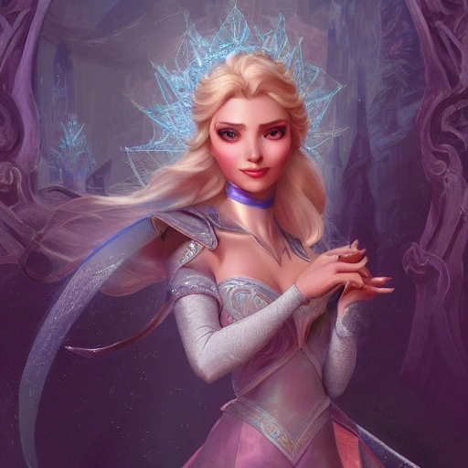 Elsa, d & d, fantasy, intricate, elegant, highly detailed, digital painting, artstation, concept art, matte, sharp focus, disney, illustration, hearthstone, art by artgerm and greg rutkowski and alphonse mucha, 8k