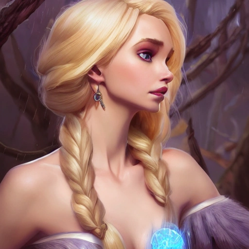 Elsa, d & d, fantasy, intricate, elegant, highly detailed, digital painting, artstation, concept art, matte, sharp focus, disney, illustration, hearthstone, art by artgerm and greg rutkowski and alphonse mucha, 8k