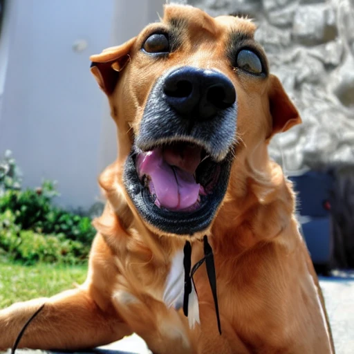 dog with fishhead