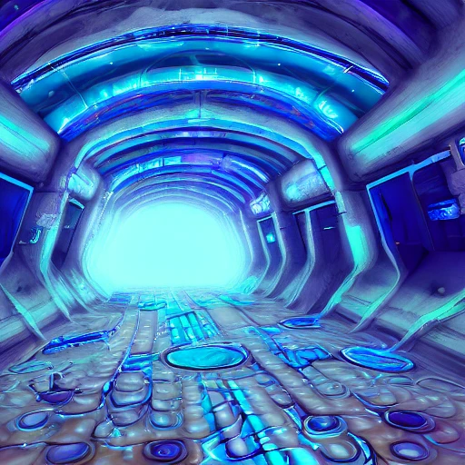  white and blue crystal galactic ambiance unknown place tunnel , full of details, smooth, bright sunshine，soft light atmosphere, light effect，vaporwave colorful, concept art, smooth, extremely sharp detail, finely tuned detail, ultra high definition, 8 k, unreal engine 5, ultra sharp focus, Trippy, , Cartoon, , 3D