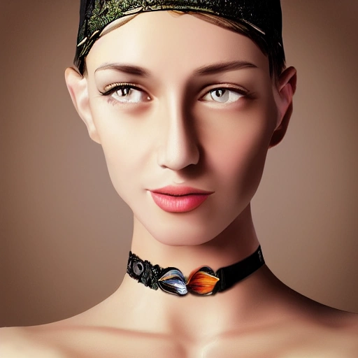 hyper realistic portrait of sexy girl, having a feather cap, a choker and luxurious necklaces, slender and slim, perfect naked breast, detailed eyes, coherent symmetrical face, digital art, perfect anatomy, hyper detailed, highly intricate, concept art, award winning photograph, rim lighting, sharp focus, 8k resolution wallpaper, smooth, denoise

