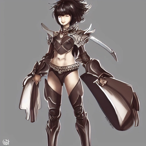 Lexica - Anime female knight full body holding sword