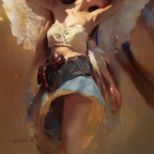 painting by daniel f gerhartz, art by rossdraws, highly detailed digital art, realistic proportions, character concept art, intricate, hd, unreal engine, photorealistic., Oil Painting